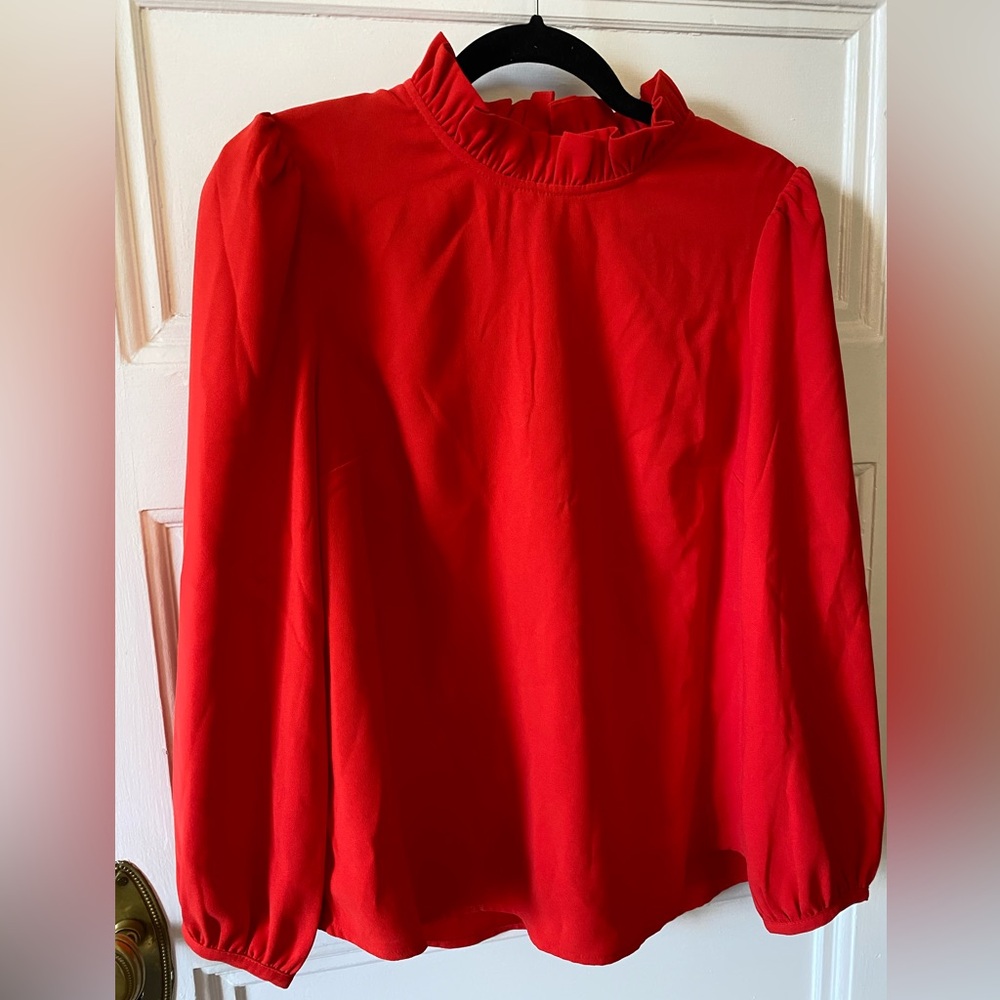 🌻Red Women's Mock Neck Top